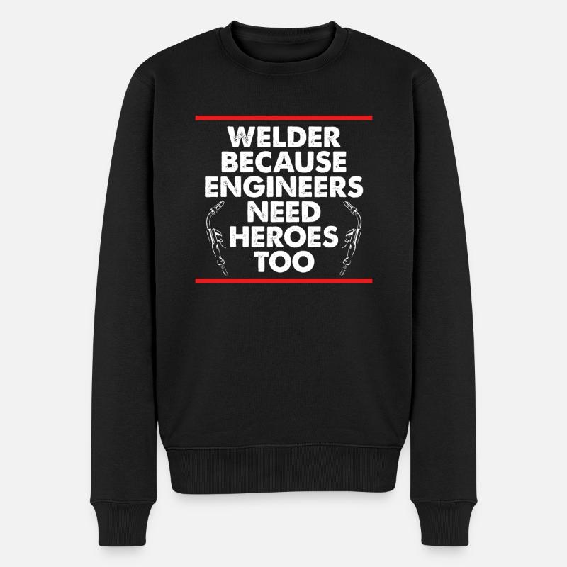 Engineers need welding heroes - Men's Premium Organic Jumper - black