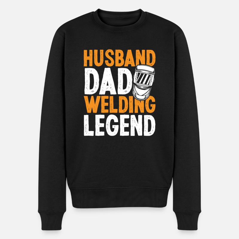 Ehemann Papa Schweißlegende - Männer Premium Bio Pullover - Schwarz
