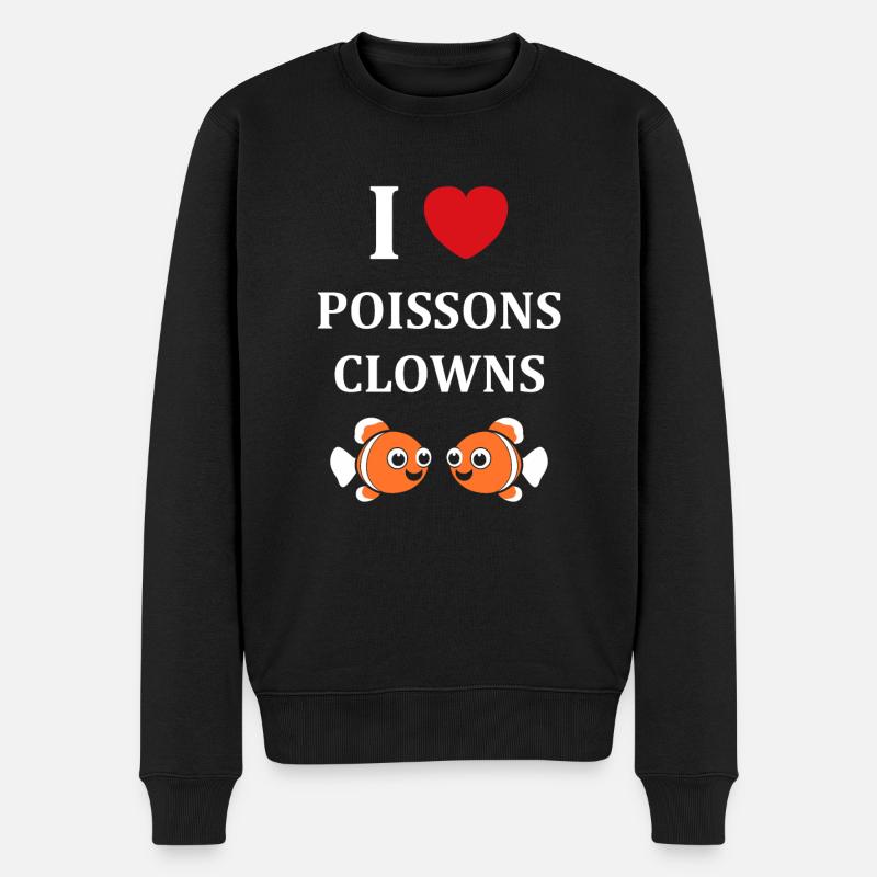 Humour petit poisson clown - Pull Premium bio Homme - noir