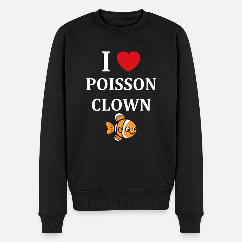 Humour petit poisson clown - Pull Premium bio Homme - noir