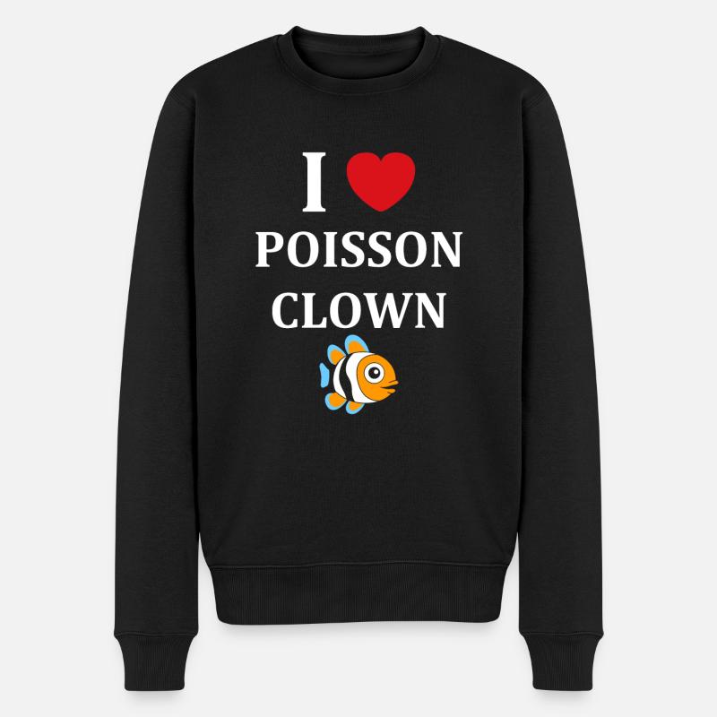 Humour petit poisson clown - Pull Premium bio Homme - noir