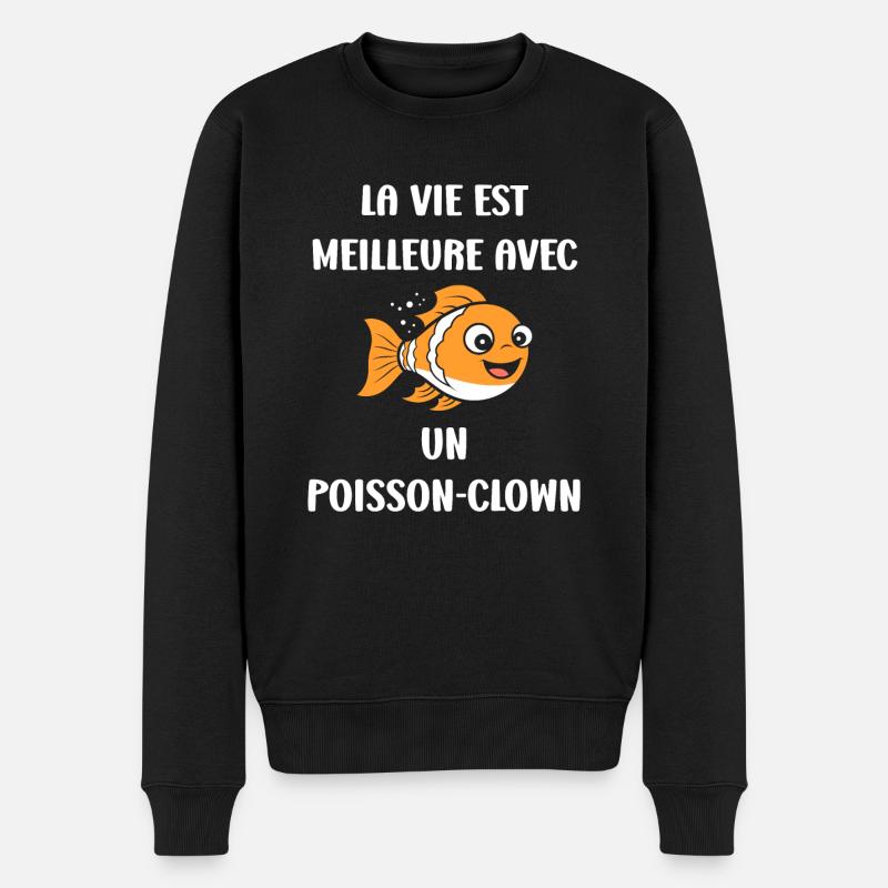 Humour petit poisson clown - Pull Premium bio Homme - noir