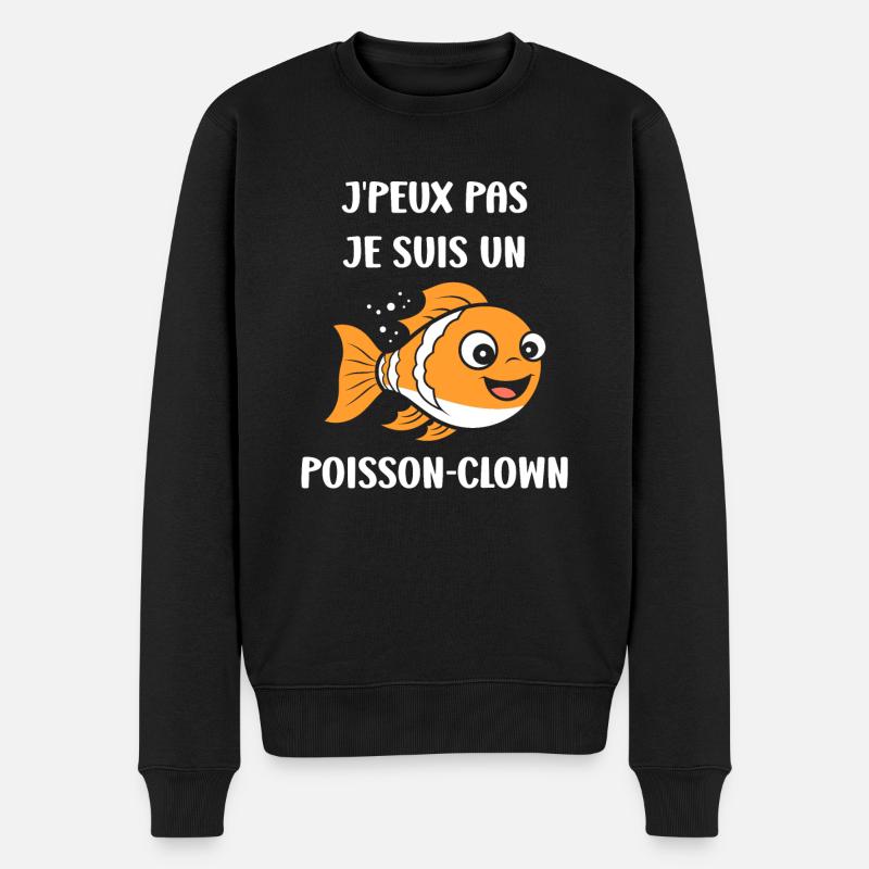 Humour petit poisson clown - Pull Premium bio Homme - noir