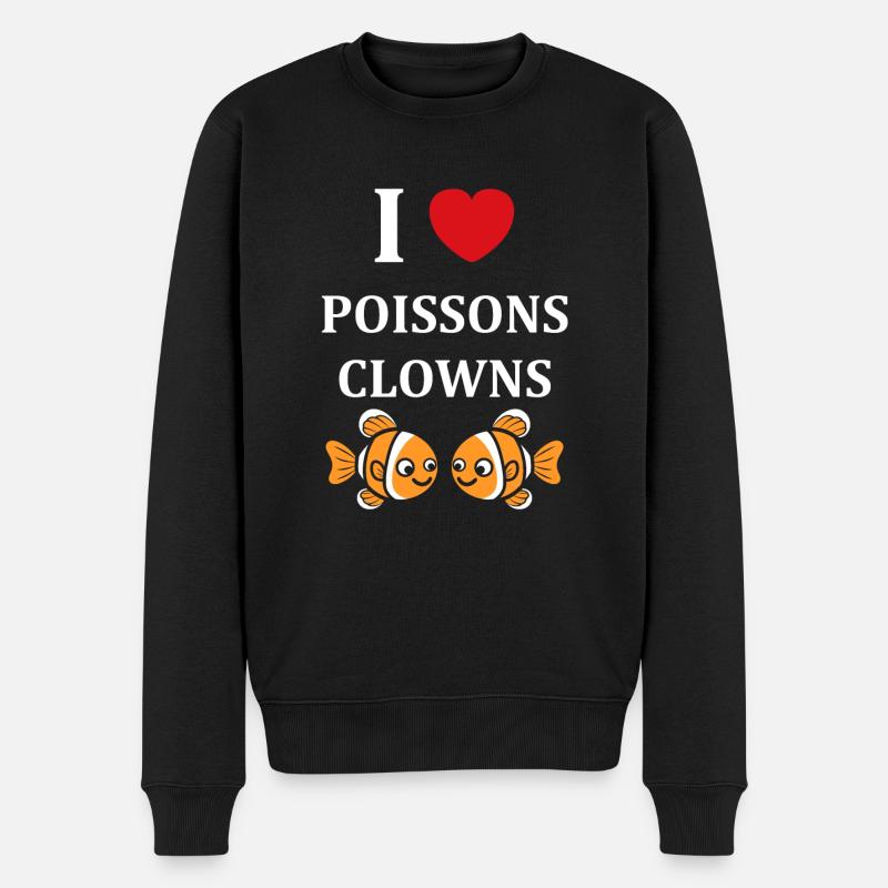 Humour petit poisson clown - Pull Premium bio Homme - noir