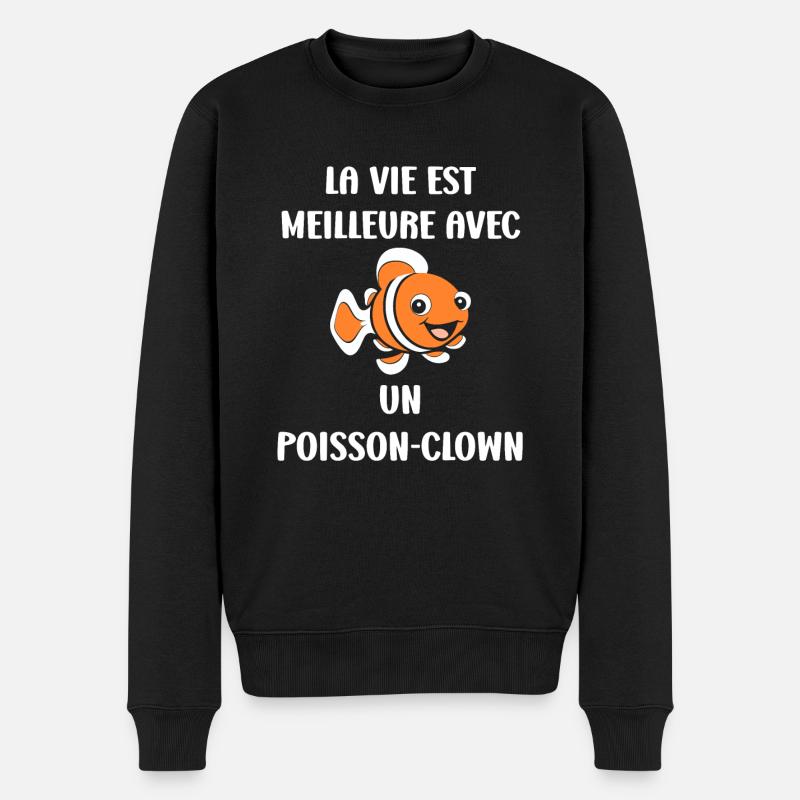 Humour petit poisson clown - Pull Premium bio Homme - noir