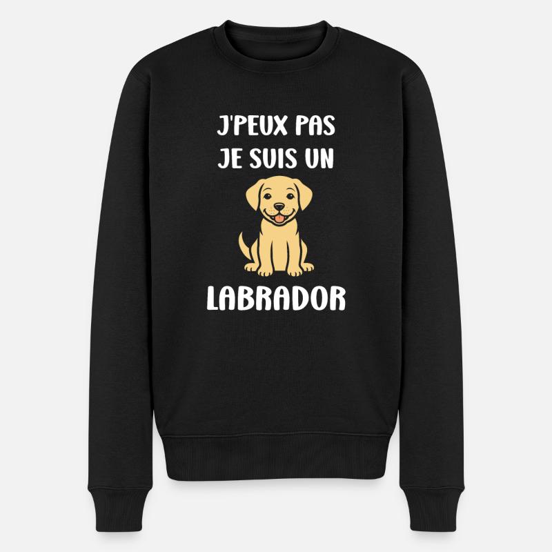 Petit chien humour labrador - Pull Premium bio Homme - noir