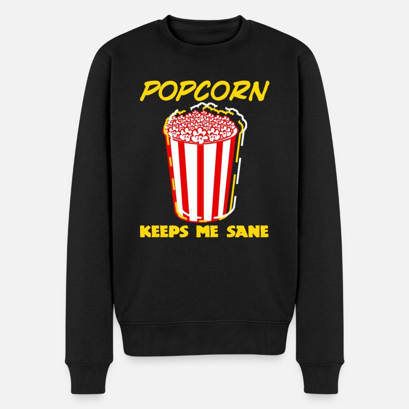 Popcorn Cinema - Männer Premium Bio Pullover - Schwarz