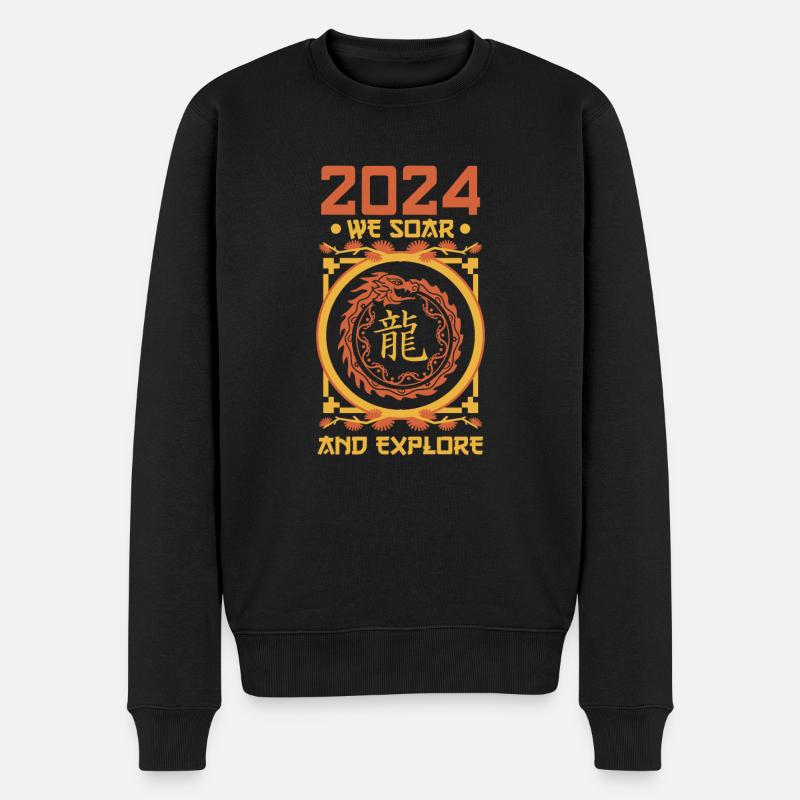 Année du Dragon 2024 - Pull Premium bio Homme - noir