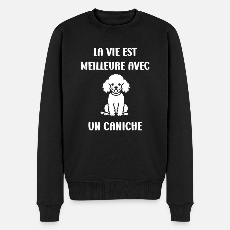 Humour chien petit caniche - Pull Premium bio Homme - noir