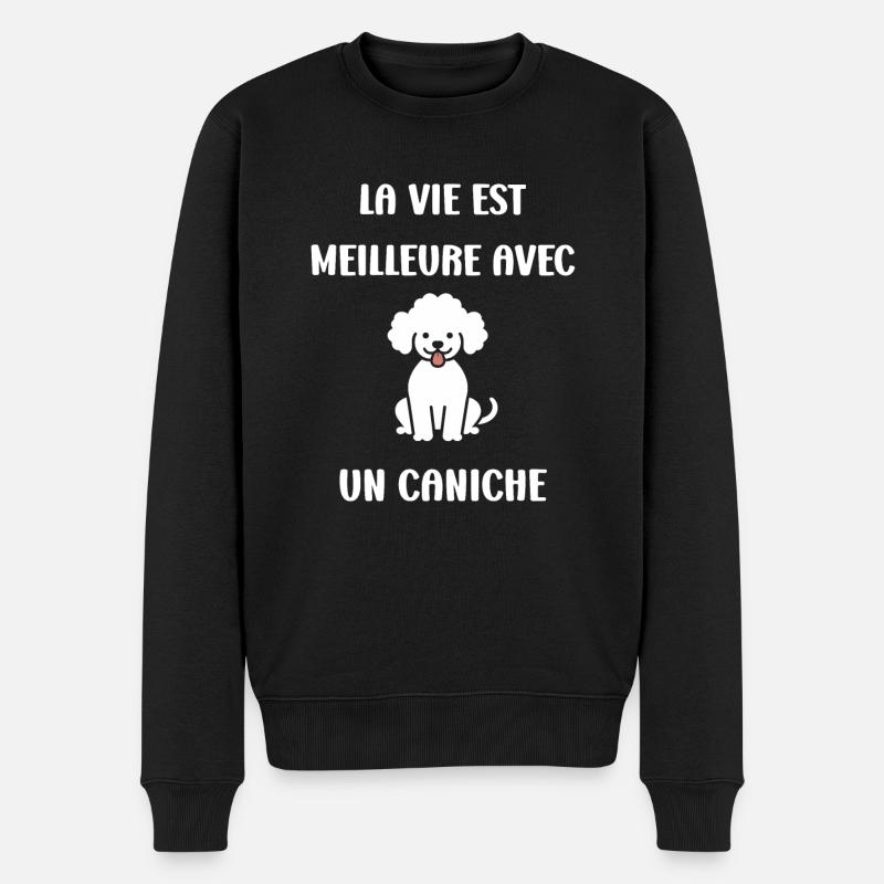 Humour chien petit caniche - Pull Premium bio Homme - noir