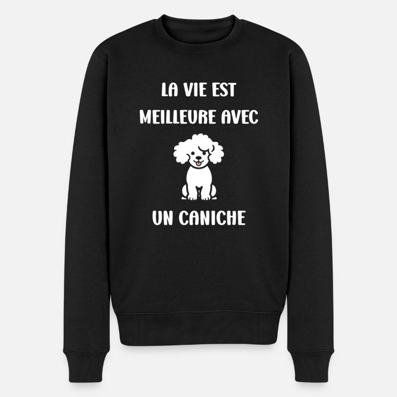 Humour chien petit caniche - Pull Premium bio Homme - noir