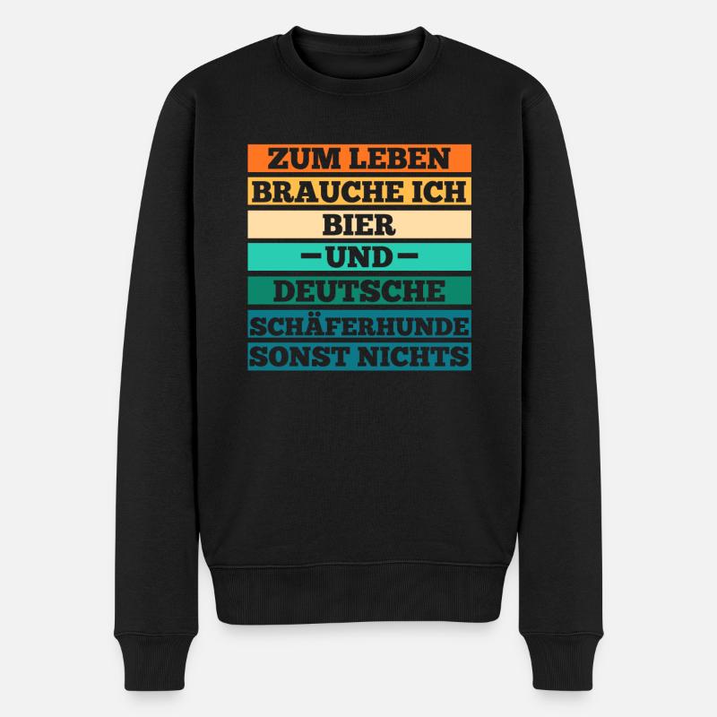 Bier Hund Deutscher Schäferhund - Männer Premium Bio Pullover - Schwarz