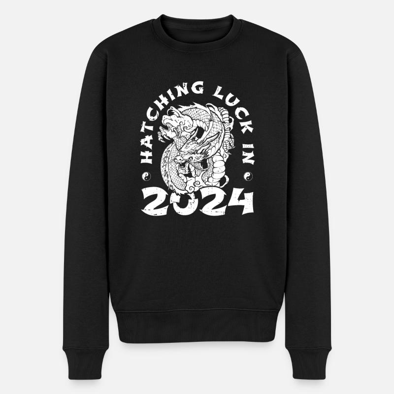 Année du Dragon 2024 - Pull Premium bio Homme - noir