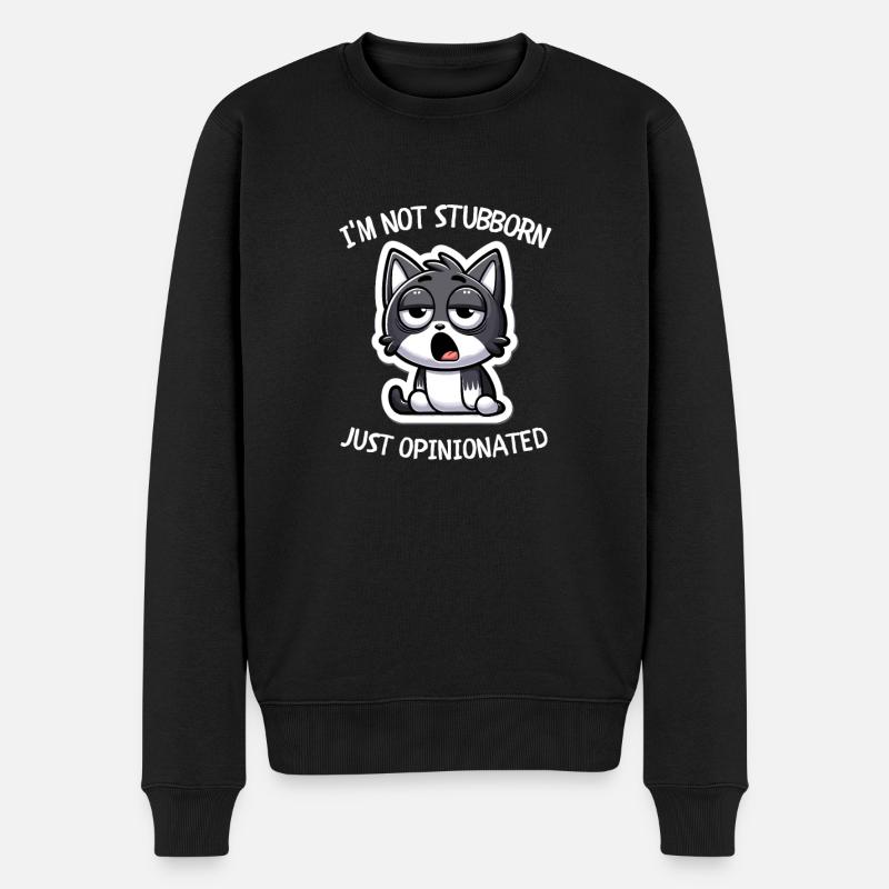 Nicht Stur, Nur Meinungsstabil Lustiges - Männer Premium Bio Pullover - Schwarz