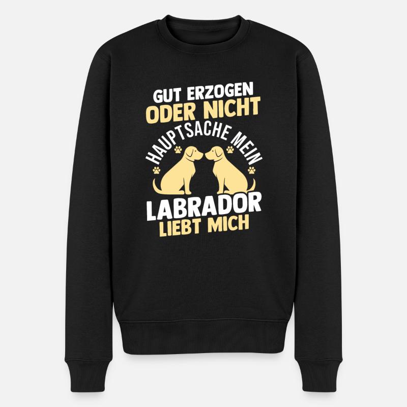 Hund Labrador - Männer Premium Bio Pullover - Schwarz