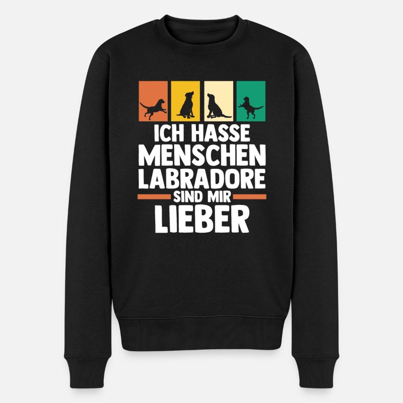Hund Labrador - Männer Premium Bio Pullover - Schwarz