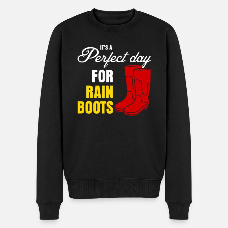 Bottes de pluie - Pull Premium bio Homme - noir