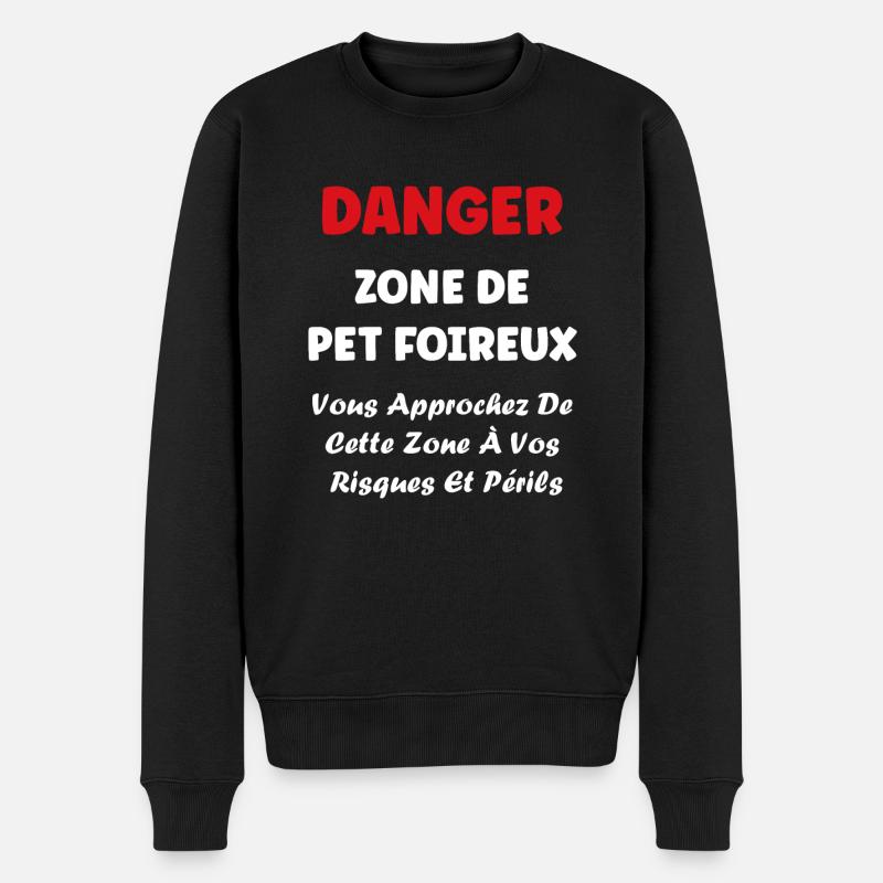 Danger zone de prout - Pull Premium bio Homme - noir