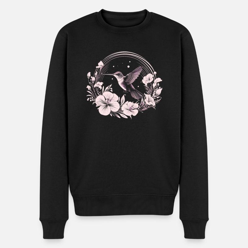 Fleurs de colibri - Pull Premium bio Homme - noir