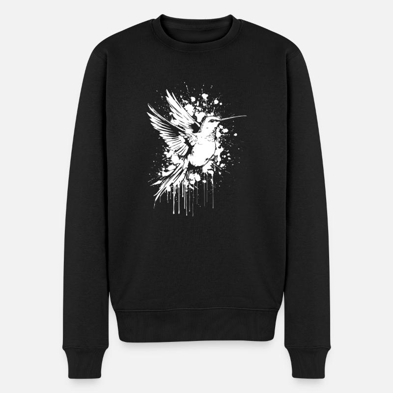 Kolibri Aquarelle Colibri - Pull Premium bio Homme - noir