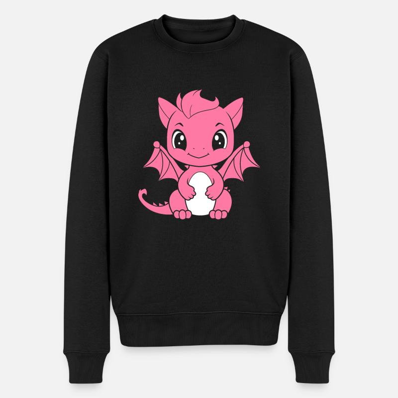 Baby-Drache - Männer Premium Bio Pullover - Schwarz