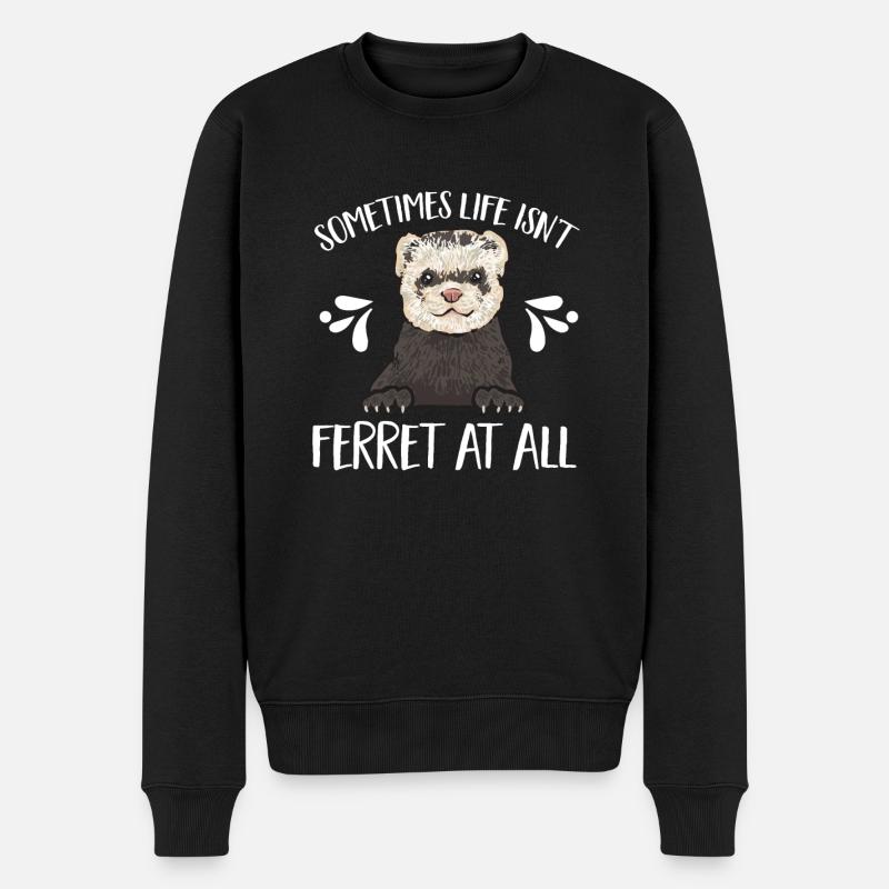 Frettchen Besitzer Frettchen - Männer Premium Bio Pullover - Schwarz