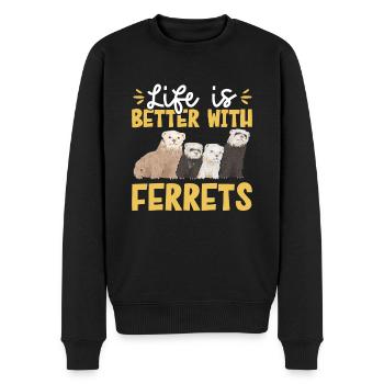Frettchen Besitzer Frettchen - Männer Premium Bio Pullover - Schwarz - Vorne - Nico (187cm)