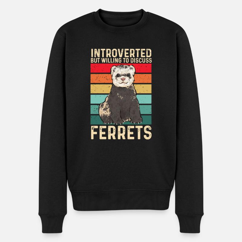 Frettchen Besitzer Frettchen - Männer Premium Bio Pullover - Schwarz