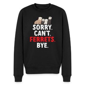 Furet, propriétaire de furet - Pull Premium bio Homme - noir - Devant - Nico (187cm)