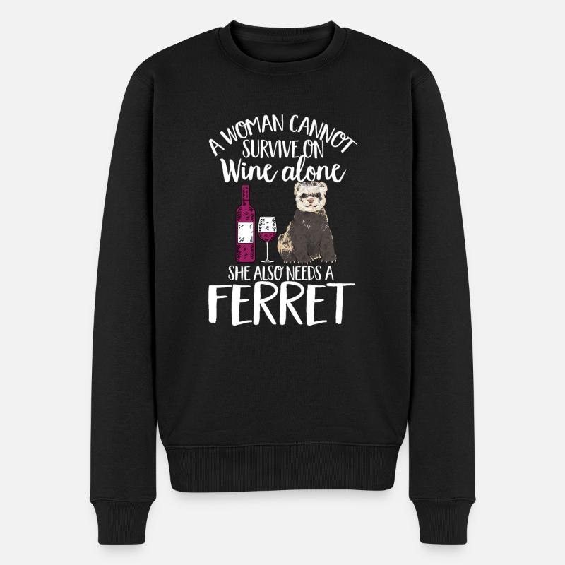 Furet, propriétaire de furet - Pull Premium bio Homme - noir