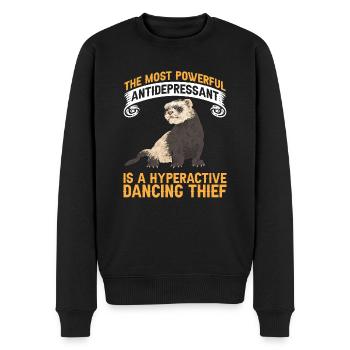Furet, propriétaire de furet - Pull Premium bio Homme - noir - Devant - Nico (187cm)