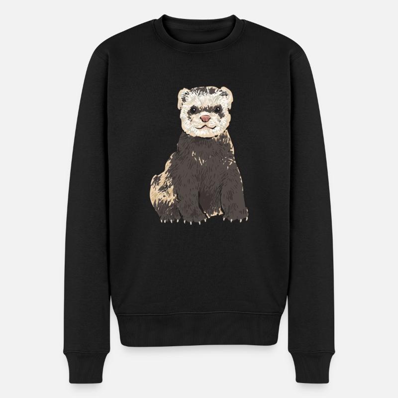 Frettchen Besitzer Frettchen - Männer Premium Bio Pullover - Schwarz