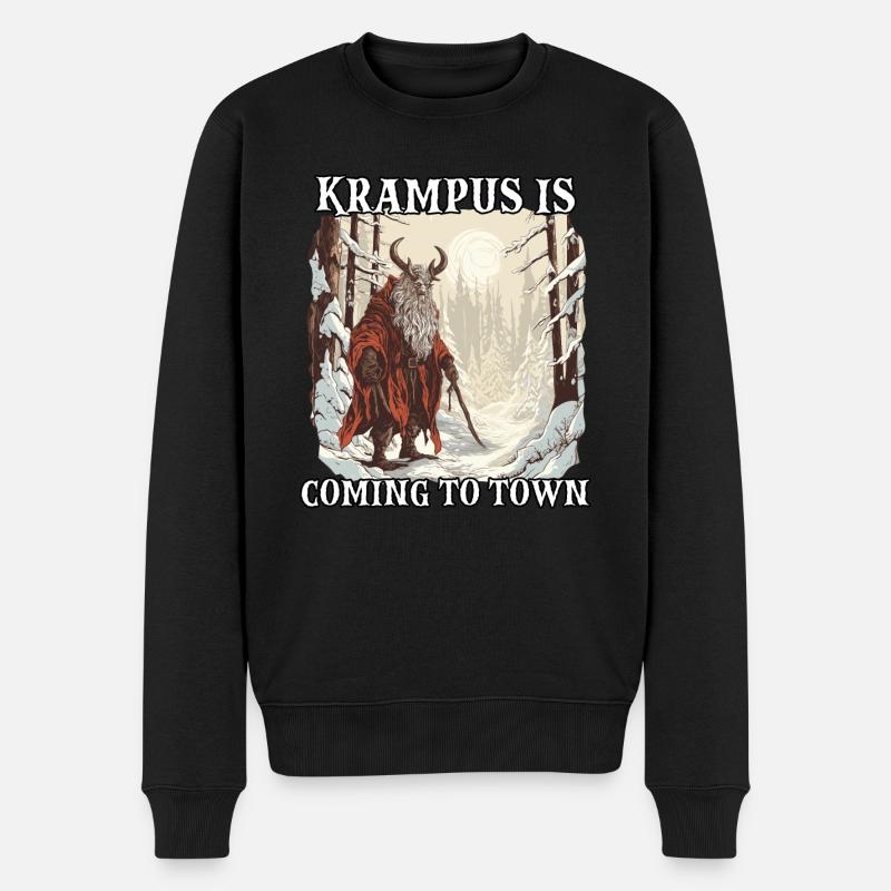 Krampus T | Krampus Kostüm | Grusliger - Männer Premium Bio Pullover - Schwarz