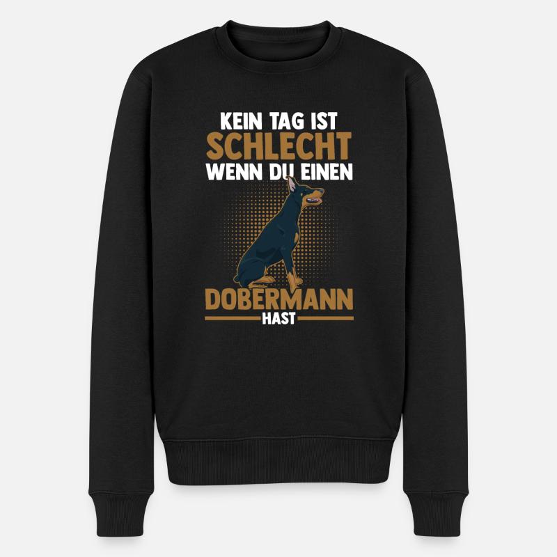 Hund Dobermann - Männer Premium Bio Pullover - Schwarz