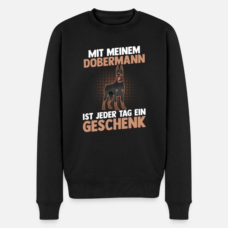 Hund Dobermann - Männer Premium Bio Pullover - Schwarz