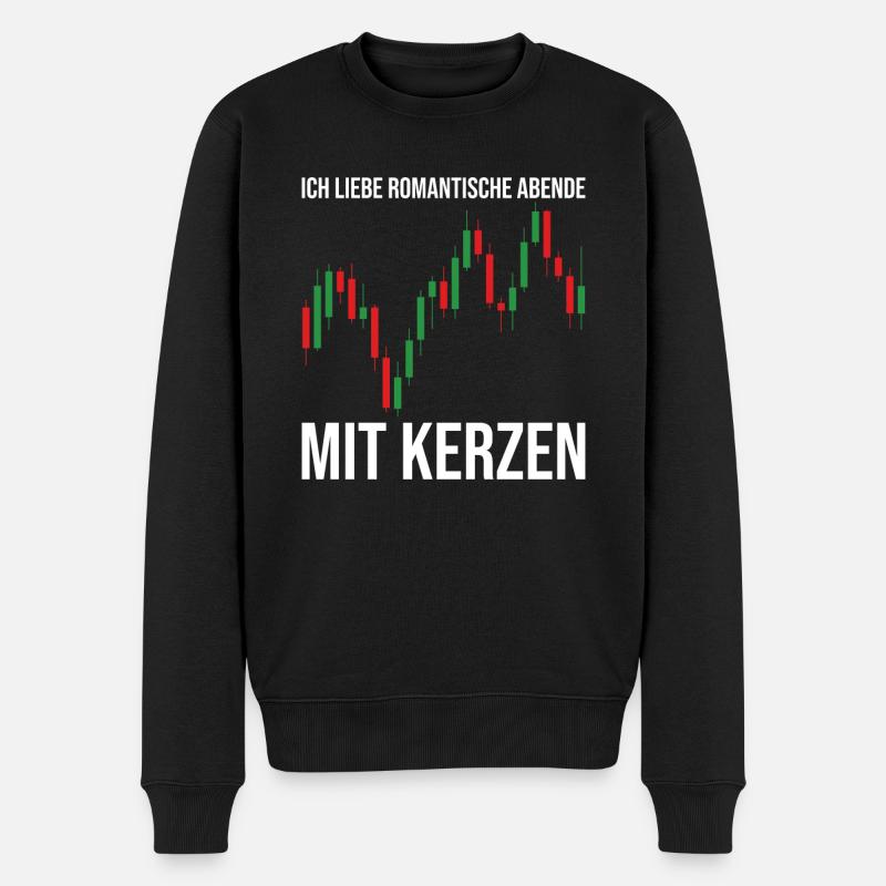 Romantische Abende mit Kerzen - Männer Premium Bio Pullover - Schwarz