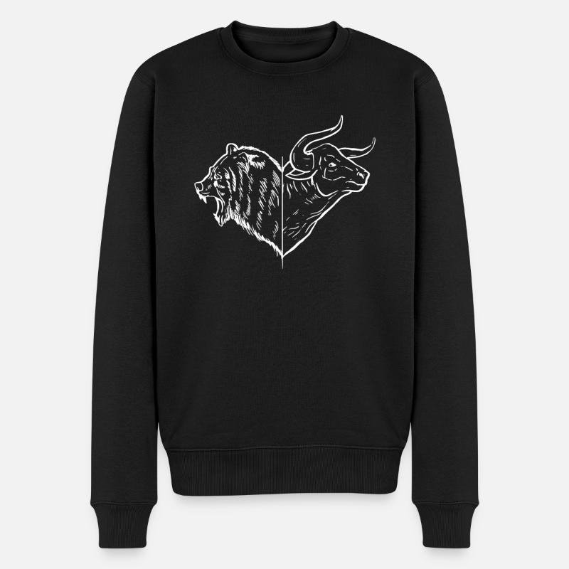 Bulle und Bär - Männer Premium Bio Pullover - Schwarz