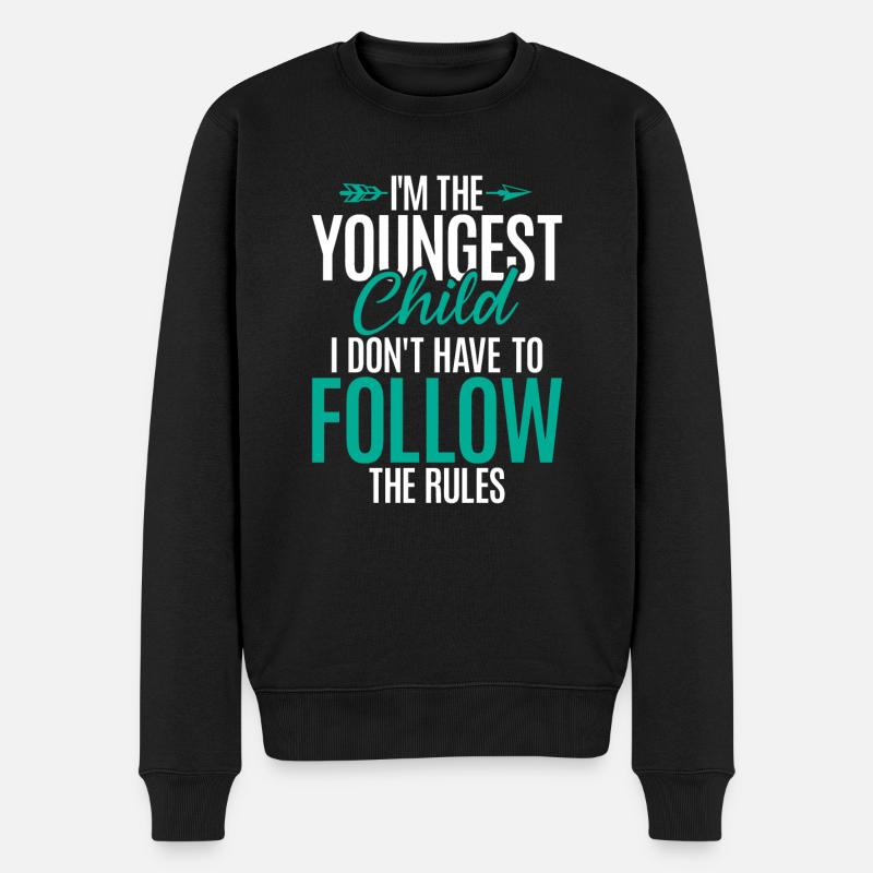 Youngest Child Gift - Männer Premium Bio Pullover - Schwarz