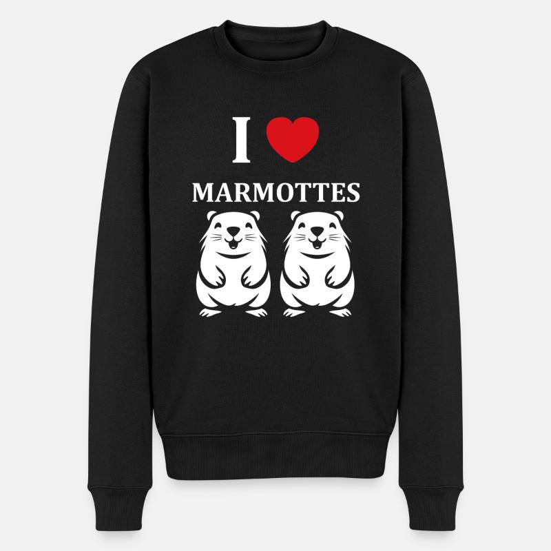 HUMOUR Bébé Marmotte - Pull Premium bio Homme - noir