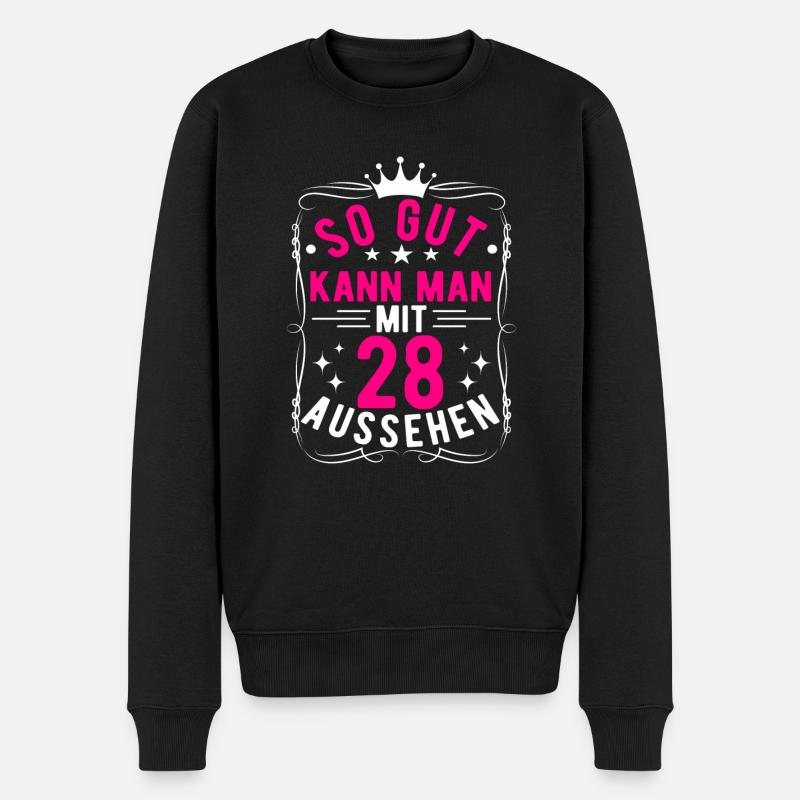 So Gut Kann Man Mit 28 Aussehen, 28. Geburtstag - Männer Premium Bio Pullover - Schwarz