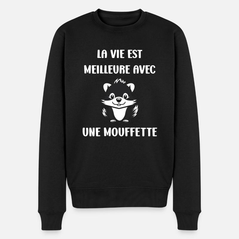 Humour Mouffette - Pull Premium bio Homme - noir