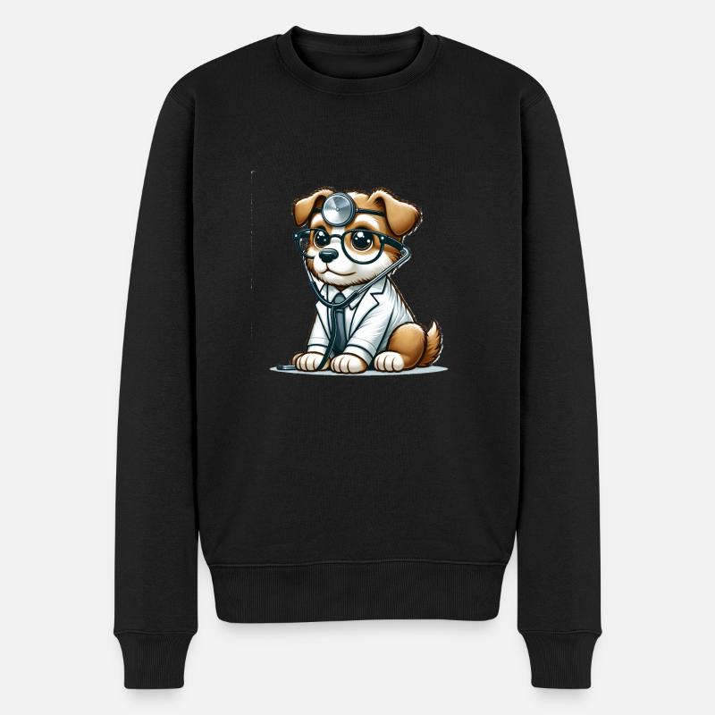 Médecin de chien mignon - Pull Premium bio Homme - noir