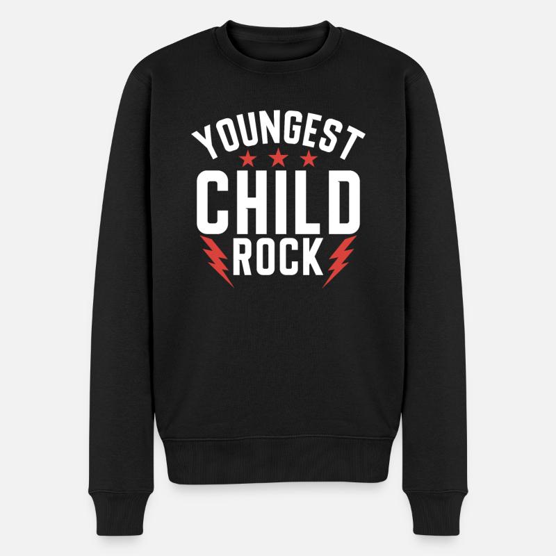 Youngest Child Gift - Männer Premium Bio Pullover - Schwarz