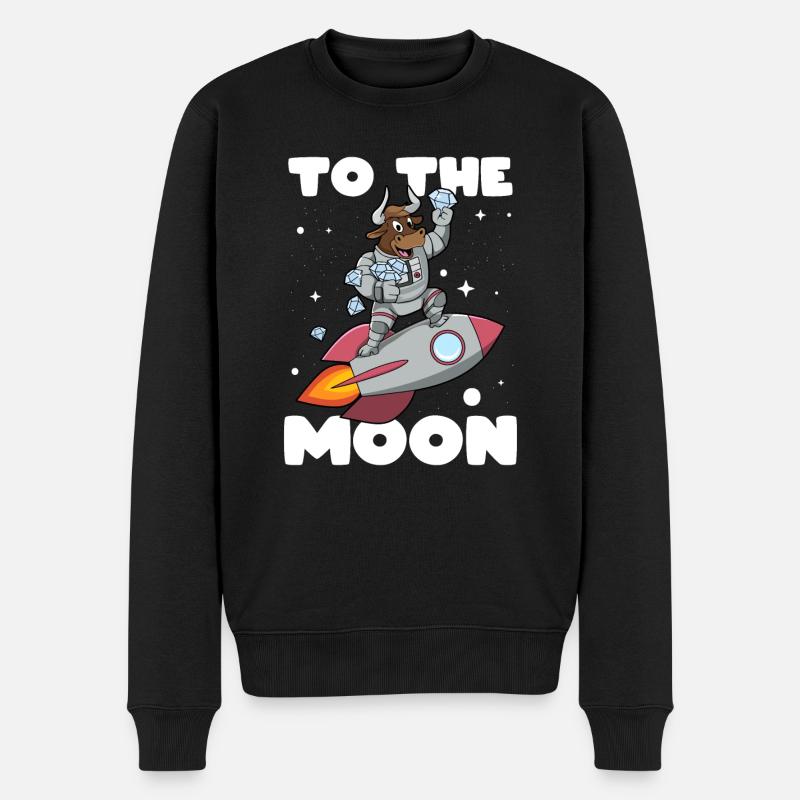 To the Moon -Design für Trader, BWL und Aktionäre - Männer Premium Bio Pullover - Schwarz