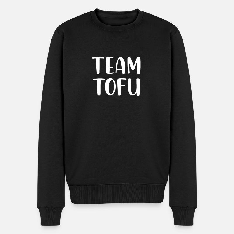Team Tofu Shirt Vegan Vegetarisch - Männer Premium Bio Pullover - Schwarz