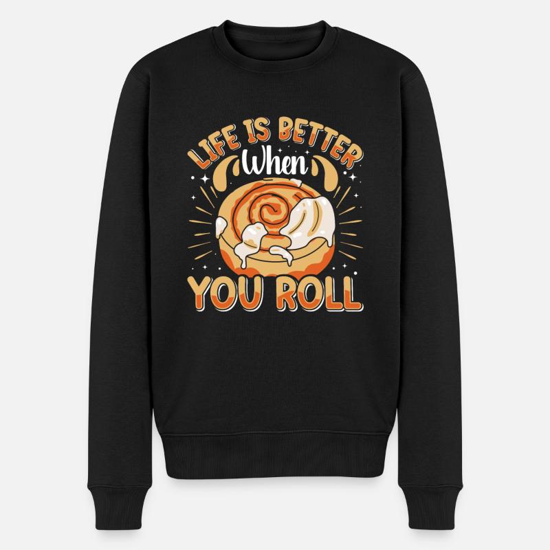 Cinnamon Roll Baker - Men's Premium Organic Jumper - black