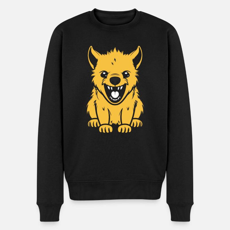 Hyäne - Männer Premium Bio Pullover - Schwarz