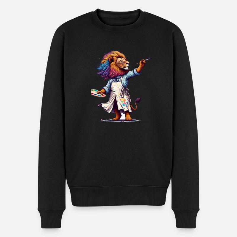 Artiste Lion mignon - Pull Premium bio Homme - noir