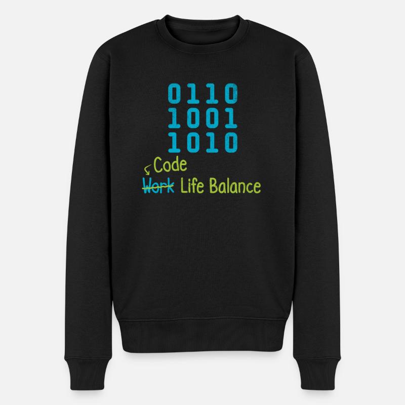 Code Work Life Balance – programmører og - Økologisk premium-sweatshirt til mænd - sort