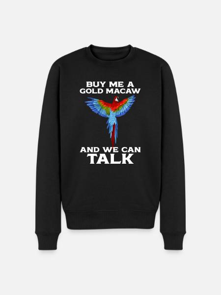 Blåguld ara ornitolog entusiast gave - Økologisk premium-sweatshirt til mænd - sort
